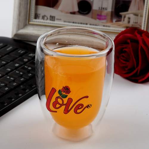 隔热防烫透明冰激凌双层玻璃杯