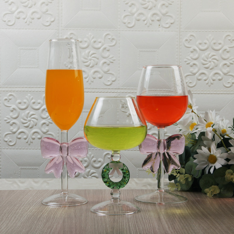 高脚鸡尾酒杯ins高颜值蝴蝶结香槟杯高硼硅耐热玻璃酒杯蝴蝶水杯,餐饮具,葡萄酒/红酒杯,淘宝优惠券,粉丝福利购,淘宝优惠卷
