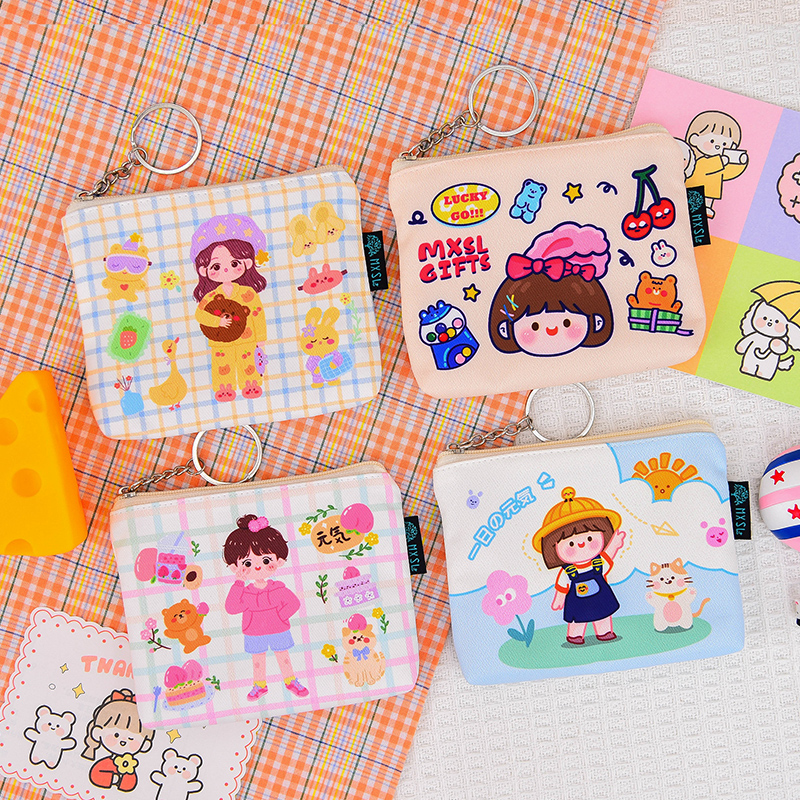 原创自制绒面学生日韩可爱零钱包