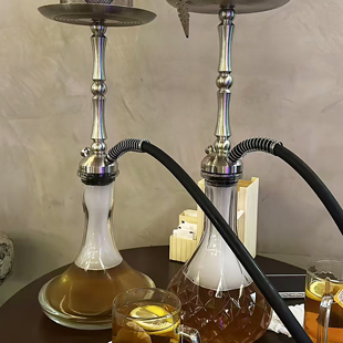 热销阿拉伯水烟大烟雾单管不锈钢水烟壶 MATT PEAR HOOKAH