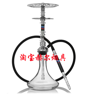 热销阿拉伯水烟大烟雾单管双盘子不锈钢水烟壶 VZ HOOKAH