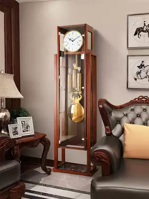 Simple solid wood mechanical clock villa luxury Music Time floor clock home Creative big pendulum clock Hemler Bell