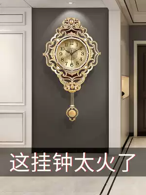 American retro living room pure copper swing wall clock European luxury villa silent clock home fashion creative clock