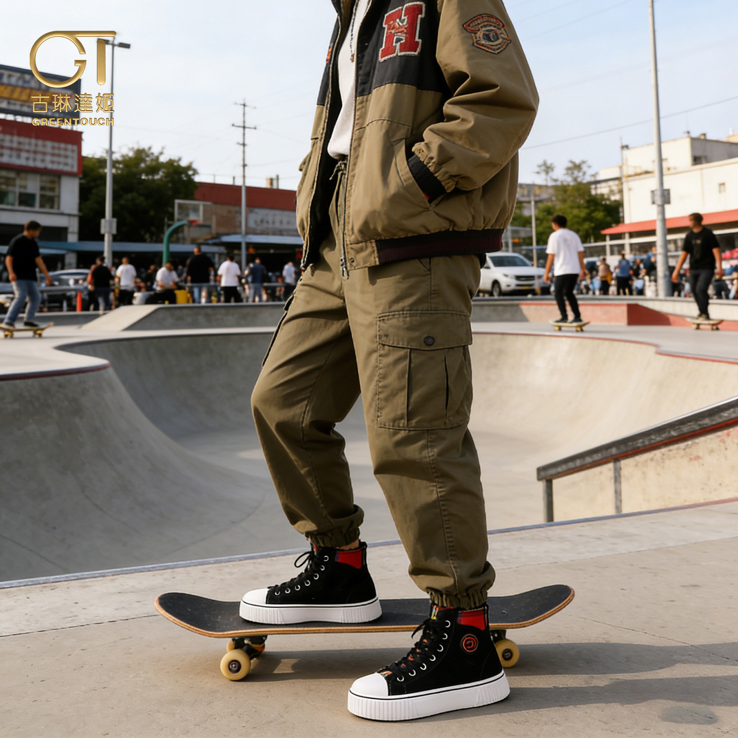GT高端品牌高帮帆布鞋女款2026新款超火百搭运动休闲厚底黑色板鞋