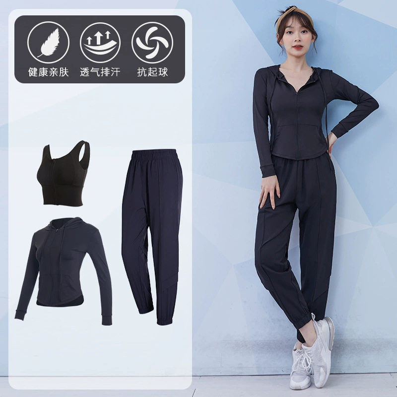 瑜伽服长袖女专业健身房训练晨跑步运动服时尚网红高级健身服套装