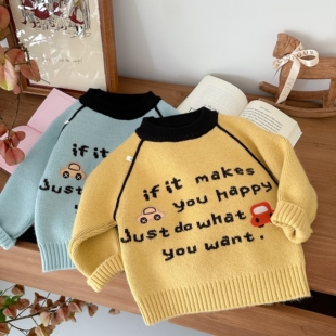 2025加厚宝宝卡通爆款男童毛衣秋冬韩版针织衫中小童儿童上衣保暖