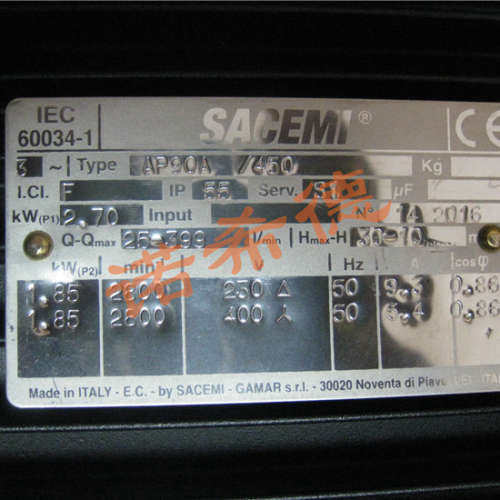 意大利萨米克，SACEMI，螺杆泵，电机 AP 100A/320、AP 112 B/860