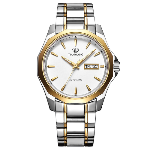 天王防水自动机械表商务双历男表