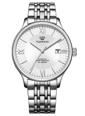 天王表商务大表盘自动机械表51316防水钢带手表男款新年礼物