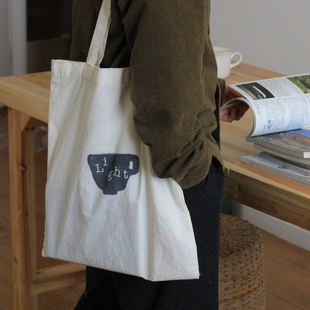 轻轻士多|装下轻轻的态度 原创帆布包购物袋 加长肩带更加chill