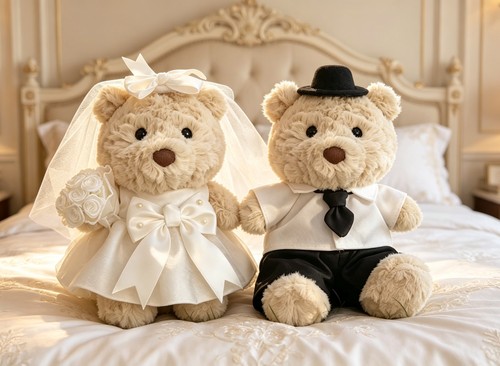 手作jellycat熊崽衣服巴塞罗熊20cm熊崽娃衣婚纱西装套装裙子着替