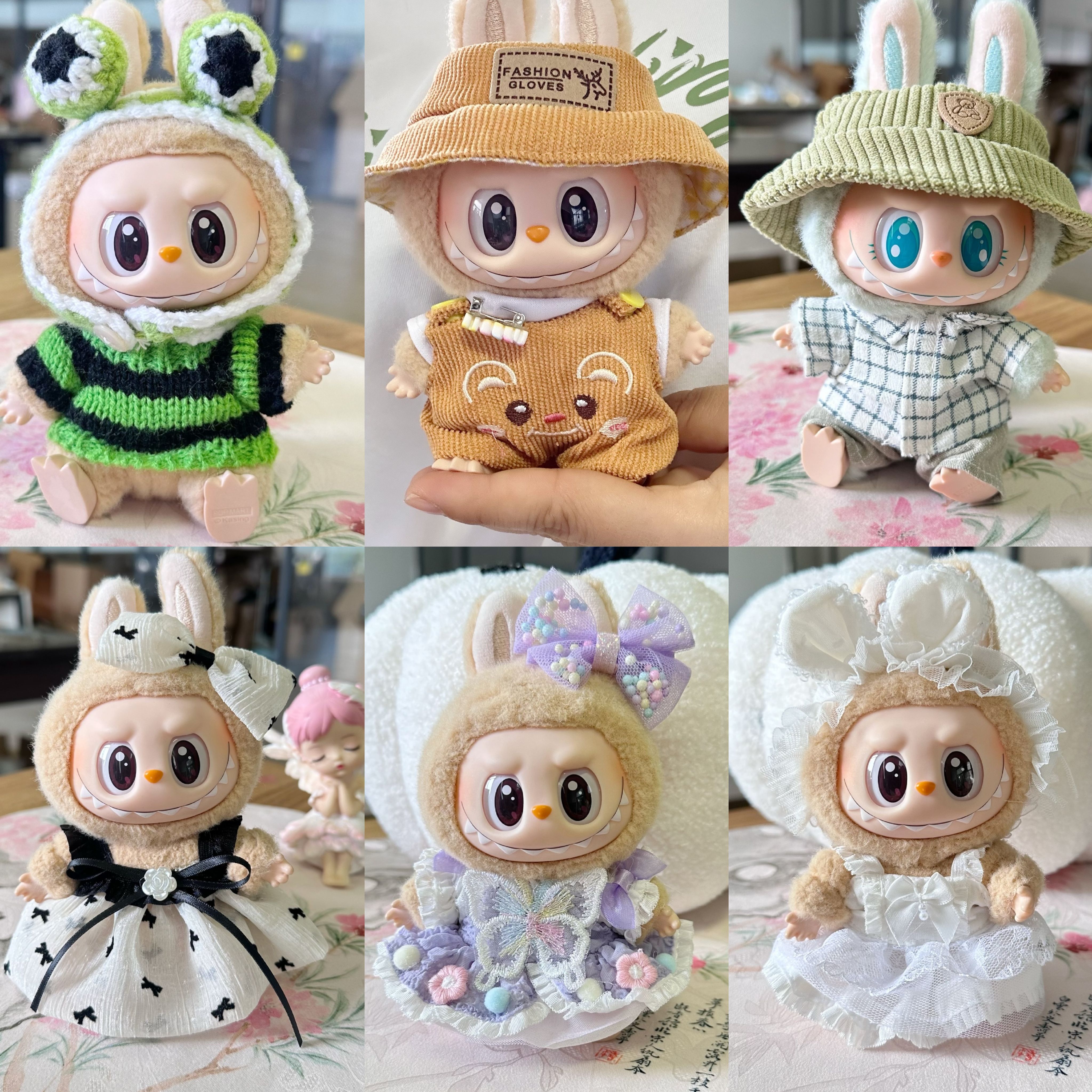 一二代盲盒Labubu挂件娃衣拉布布坐坐派对衣服毛绒替换装毛衣裙子