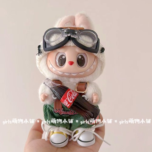 labubu娃衣泡泡玛特可乐拉布布衣服马卡龙一代三代搪胶背带裤帽子