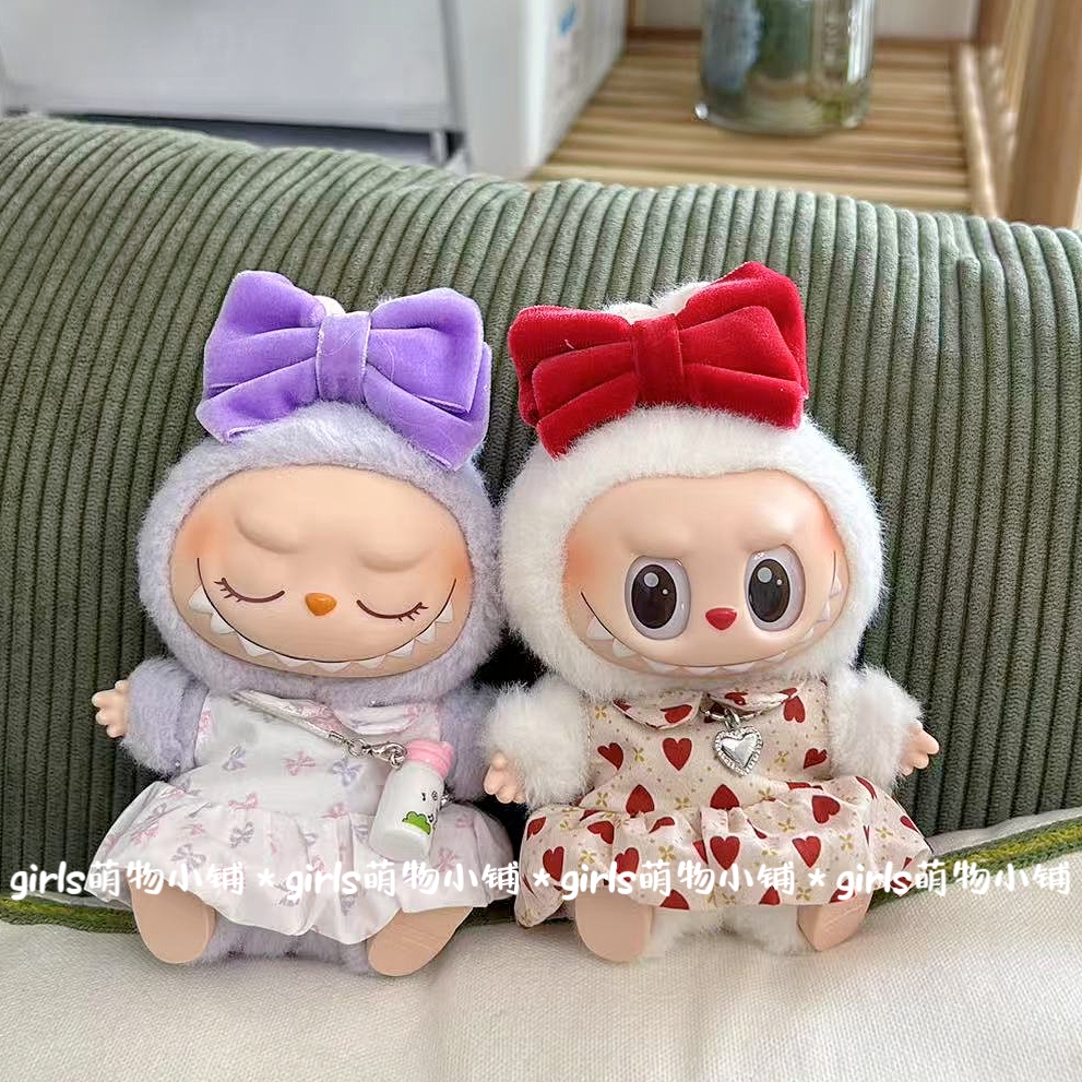 泡泡玛特可乐拉布布娃衣坐坐派对衣服可乐labubu三代公仔夏装