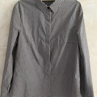 2026春秋新款原创设计宽松版高支棉小圆领百搭时尚长袖格子衬衫女