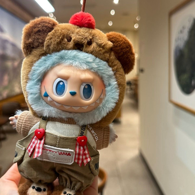 lbubu挂件公仔小熊娃衣发箍套装搪胶三代通用布布衣服可爱玩偶衣