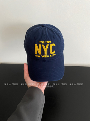 美式复古～nyc棒球帽子男女字母刺绣软顶鸭舌帽显脸小百搭遮阳潮