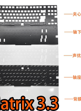 Matrix 3.3客制化机械键盘声音包PORON夹心底棉IXPE轴下垫PET声优