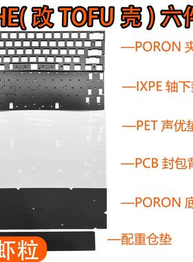 Wooting60HE改TOFU60外壳磁轴键盘专用PORON声音包夹心棉 底棉