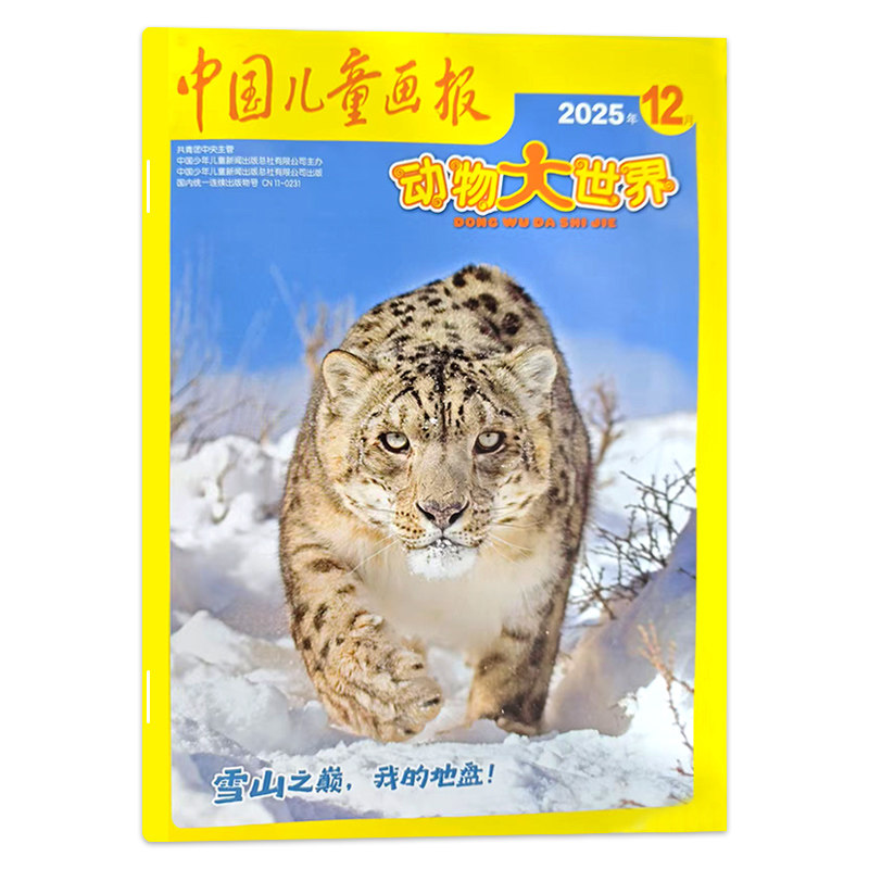 【可选】中国儿童画报动物大世界杂志2025年12月  雪山之巅 我的地盘动物科普小学生课外期刊