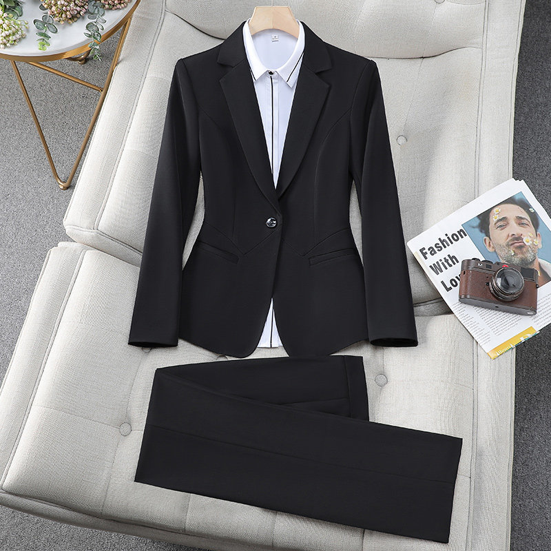 职业西装套装女工作服2026新款春秋酒店经理气质正装黑色西服外套