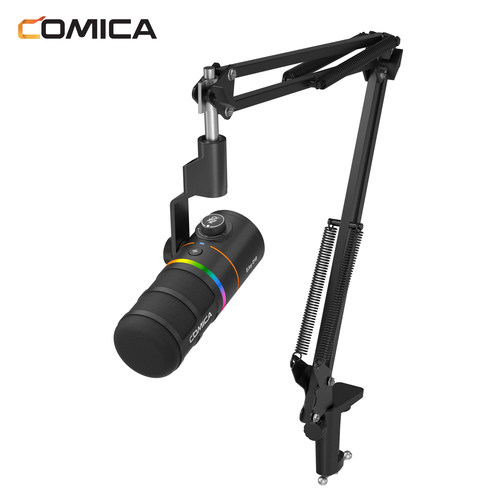 COMICA享听D10RGB心型动圈麦克风,XLR/USB-C数字/模拟双输出大振
