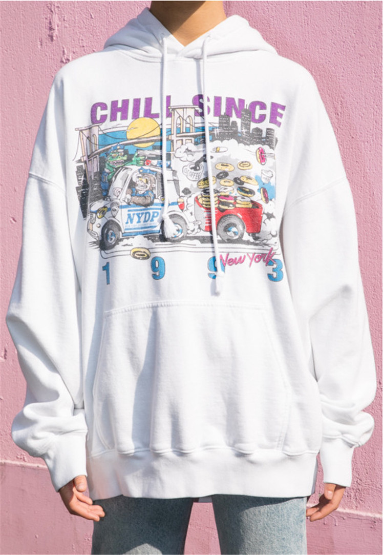 Be白色卫衣连帽