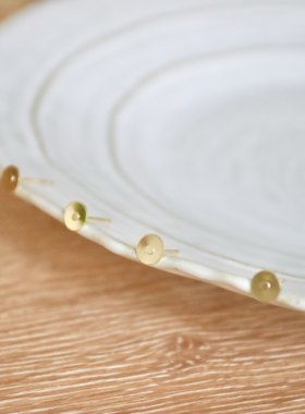 【平托耳钉】14k18k包金保色diy耳饰材料可粘珍珠饰品配件925银针