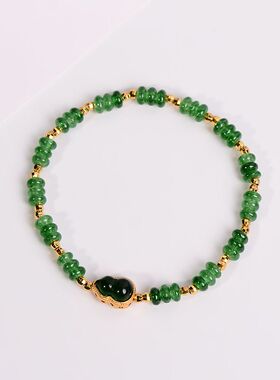 铜合金手链 绿色精美葫芦手链女轻奢百搭高级感新中式手串手饰品