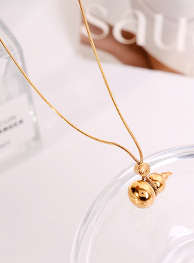 钛钢项链 福字葫芦蛇骨项链女小众精致设计感显气质福禄锁骨链