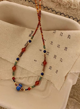 钛钢项链 复古新中式百搭串珠项链女叠戴锁骨链小众百搭高级感