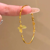 钛钢手链 镭射蝴蝶半镯手链女精致手镯小众设计手饰品不掉色