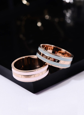 轻奢钛钢戒指男女情侣陶瓷款简约