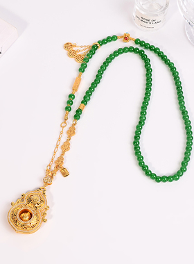 铜合金项链 人生四美葫芦项链女新中式超重工高级感轻奢衣服配饰