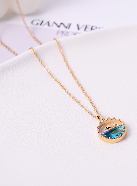 钛钢项链 海豚项链女轻奢小众气质简约设计感锁骨链不掉色饰品