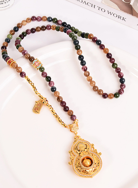 铜合金项链 新中式人生四美项链女高级感原创设计长款衣服配饰