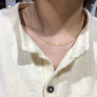 18K包金项链女素链细裸链锁骨链