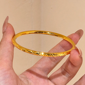 铜合金手镯 手镯女气质百搭实心镯子高级感素圈手环 4MM碎冰冰细款