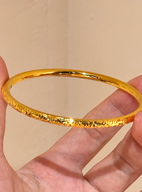 铜合金手镯 4MM碎冰冰细款手镯女气质百搭实心镯子高级感素圈手环