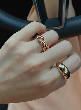 光面钛钢戒指女个性百搭食指戒