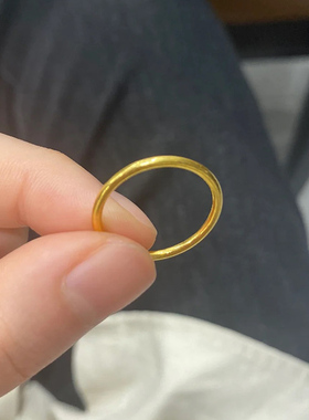 古法光圈指环小众设计感百搭戒指