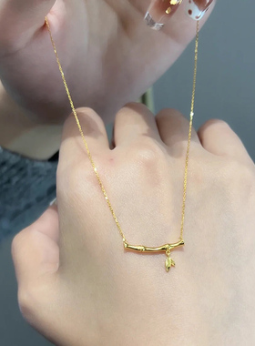 钛钢项链 百搭竹节项链女轻奢小众长青竹锁骨链简约高级感首饰品