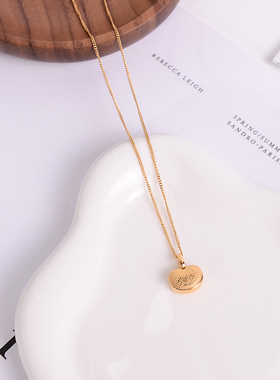 钛钢小元宝福字项链女高级感轻奢