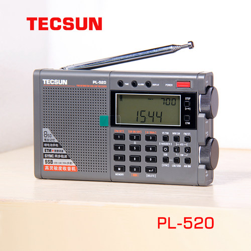TECSUN德生PL-520便携式全波段收音机单边带老人收音机定时开关机