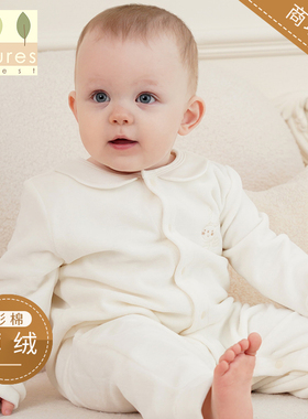 英国natures purest连体哈衣新生婴儿秋冬薄绒纯棉爬爬服婴儿秋冬