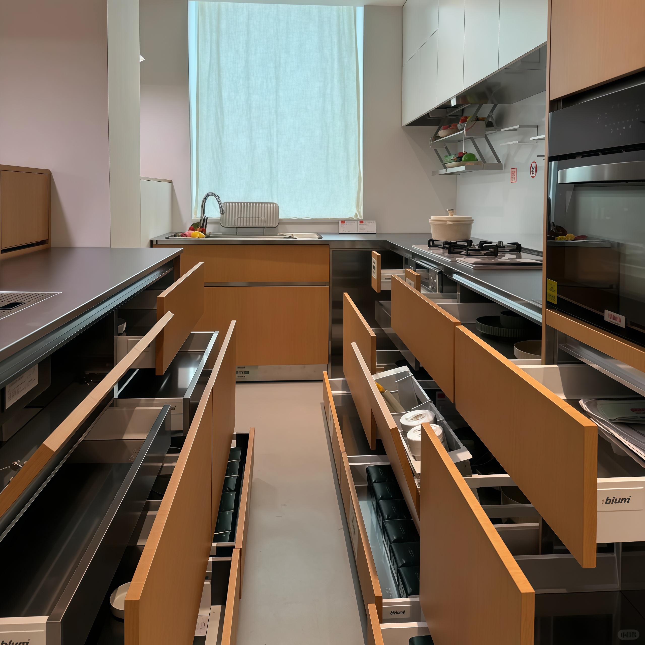 不锈钢橱柜定制304不锈钢实心厨房拉篮厨房橱柜厨房灶台一体柜