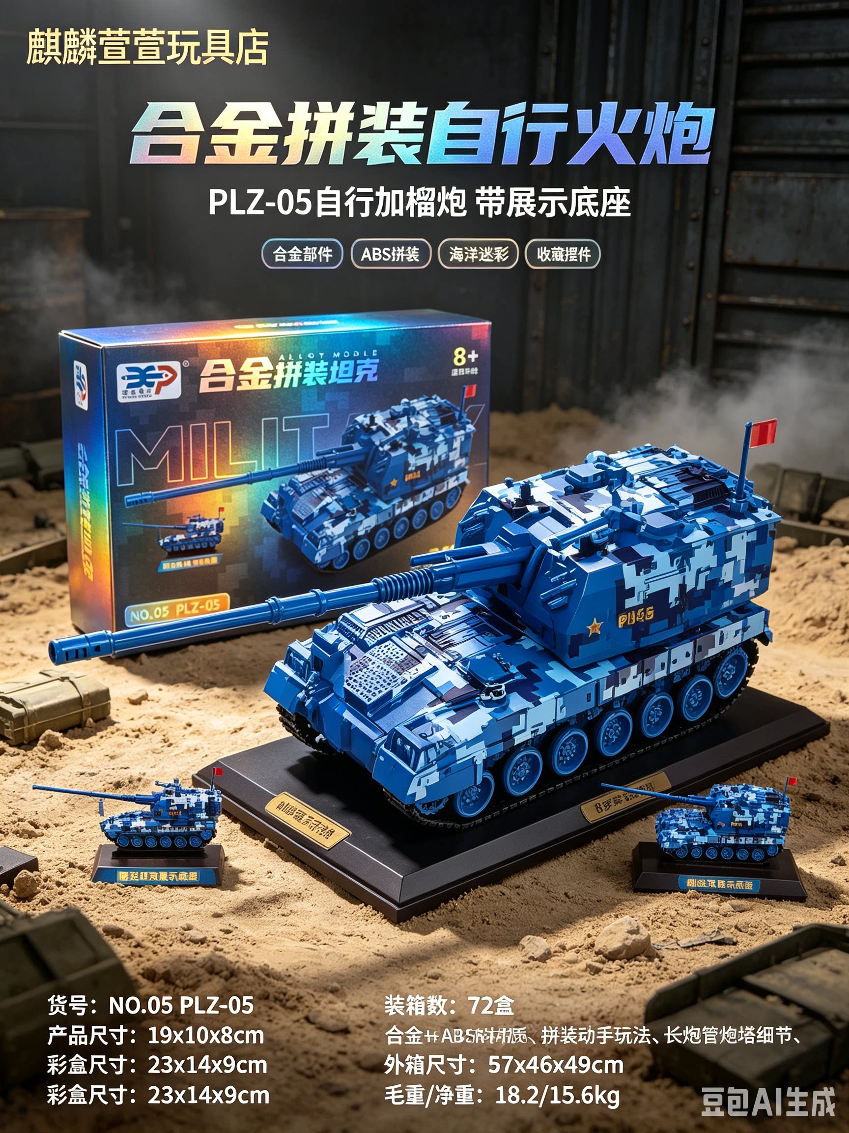 PLZ-05合金拼装自行火pao模型图片