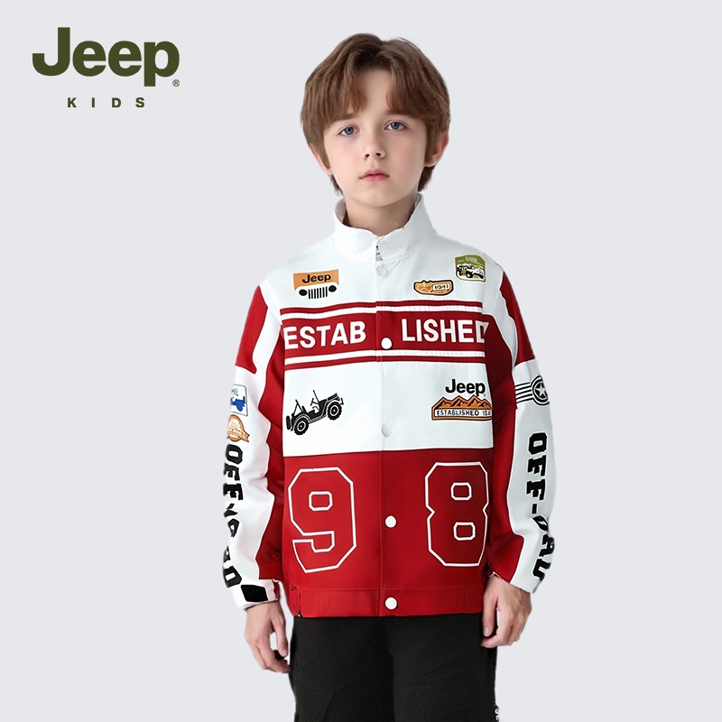 Jeep吉普儿童棒球服2025秋冬新款童装男孩帅气赛车服男童夹克外套