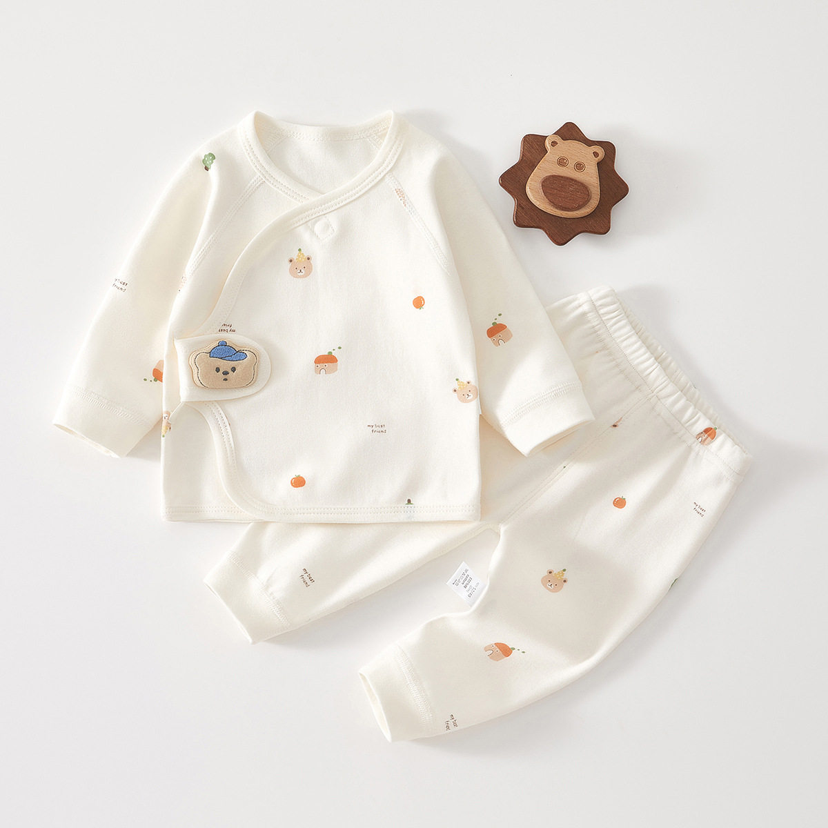 新生婴儿衣服宝宝秋衣套装纯棉无骨0一3月月子服春秋贴身分体内衣