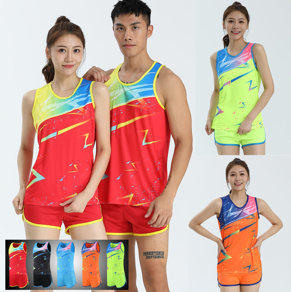 田径训练服套装男女马拉松跑步背心小学生短跑体考比赛运动服定制